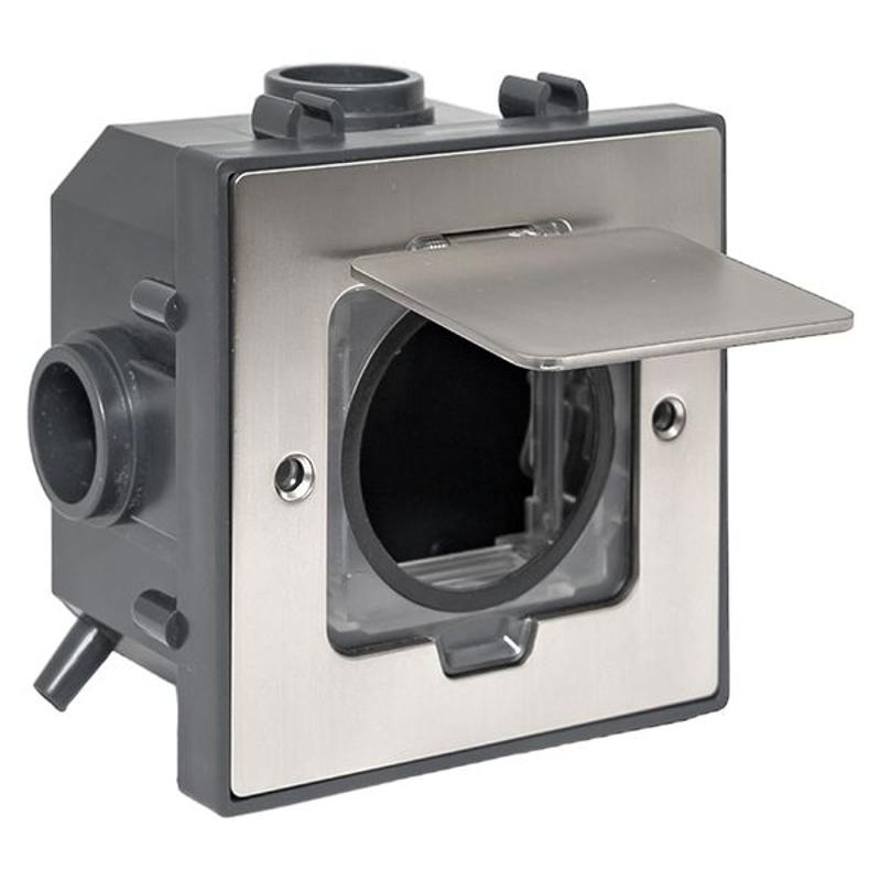 Лючок напольный C-Line 2 IP44 86*86 мм на 2модуля=1пост (с напольной коробкой для установки в фальш-пол и бетон) матовый никель | cl-ln-knl-2 | EKF — миниатюра 19