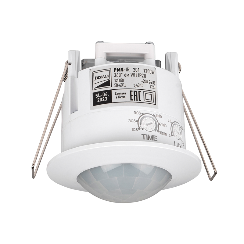Датчик движения PMS-IR 201 1200Вт 360° 6м WH IP20 | .5012950 | Jazzway — Jazzway