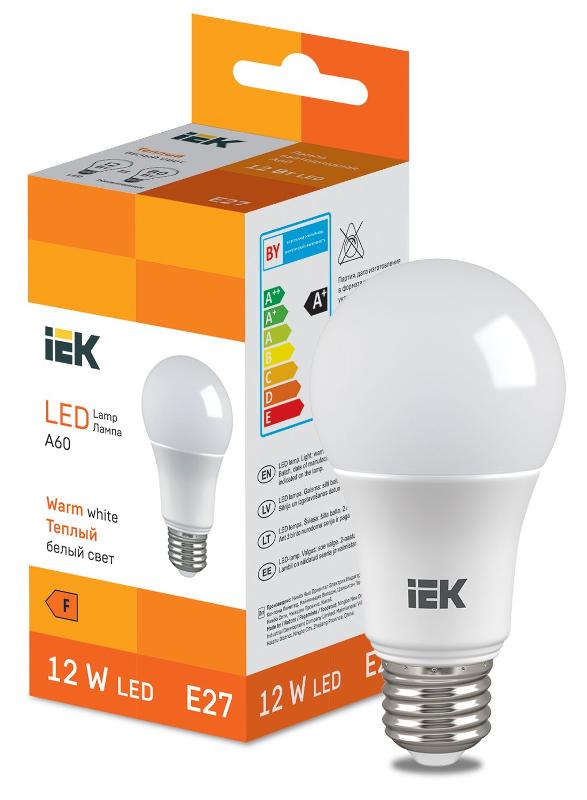 Лампа светодиодная Bulb A60 1140lm 3000K E27 | LL-I-A60-12-230-30-E27 | IEK — IEK (ИЭК)