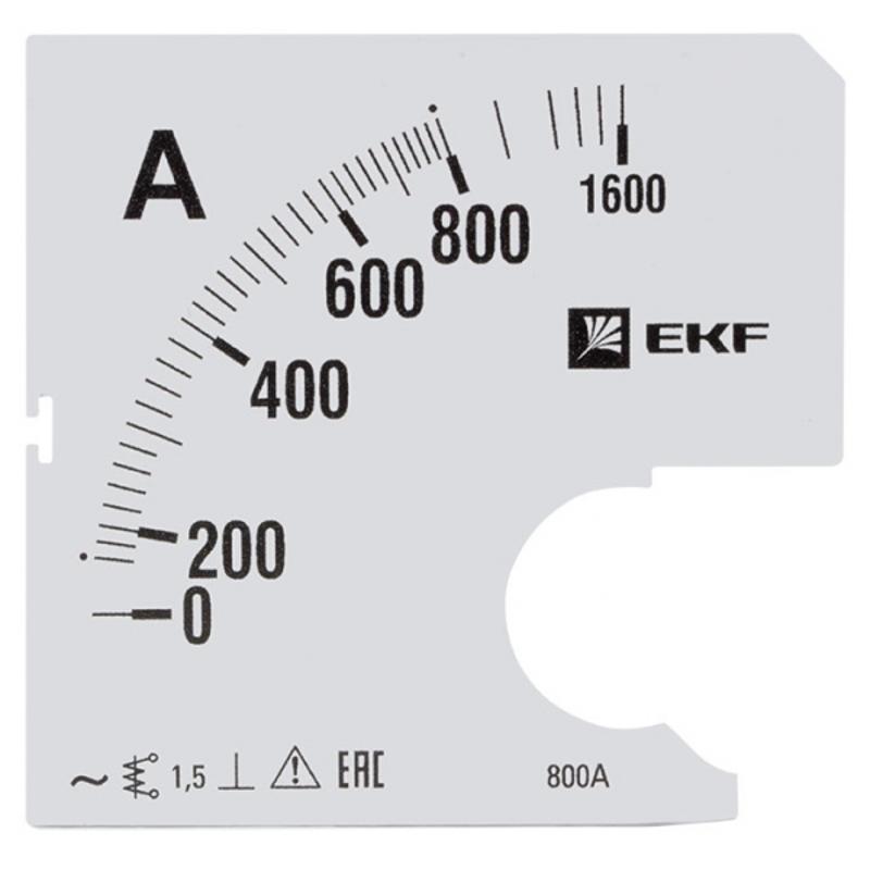 Шкала сменная для A961 800/5А-1,5 EKF PROxima | s-a961-800 | EKF — фото 1 | Sento