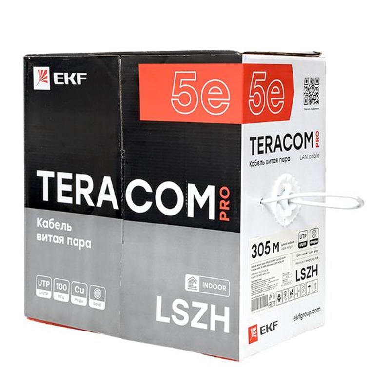 Кабель витая пара TERACOM PRO Cat.5E U/UTP 4 пары solid 24AWG нг(А)-HF серый упак. 305м | TRP-5EUTP-04LSH-GY-IN3 | EKF — миниатюра 12