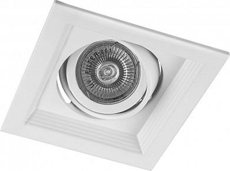 Светильник встраиваемый карданный под лампу MR16 DLT201 1x50W MR16 G5.3 белый | 29770 | FERON — фото 1 | Sento