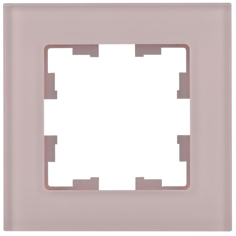 BRITE Рамка 1-ая РУ-1-2-Бр стекло розовый матовый | BR-M12-G-31-K14 | IEK — миниатюра 2