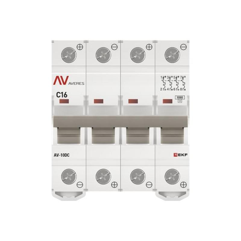 Выключатель автоматический AV-10 DC 4P 16A (C) 10kA  AVERES |mcb10-DC-4-16C-av| EKF — миниатюра 13