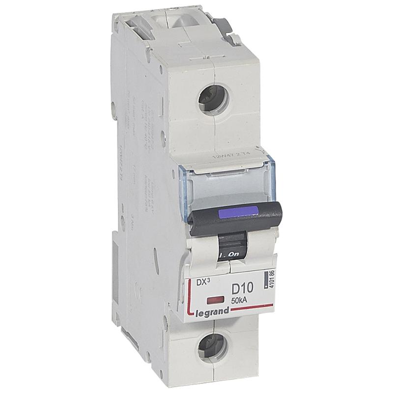 Выключатель автоматический  однополюсный DX3 10А D 50кА (1,5 мод) | 410186 | Legrand — Legrand