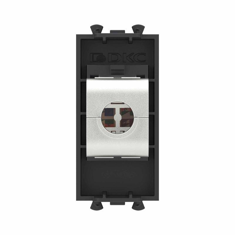 Компьютерная розетка RJ-45 без шторки модульная, кат.6А экранированная, "Avanti", "Черный матовый", 1 модуль | 4412771 | DKC — миниатюра 4