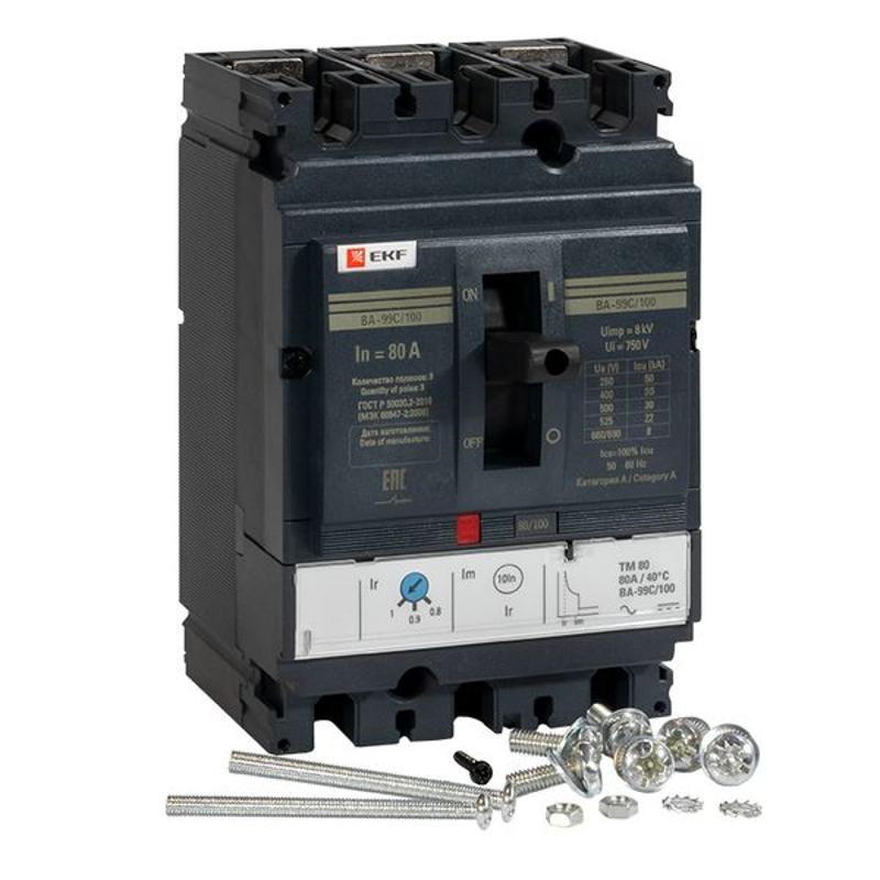 Выключатель автоматический ВА-99C (Compact NS) 100/80А 3P 36кА EKF PROxima | mccb99C-100-80 | EKF — миниатюра 7
