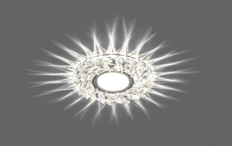 Светильник точечный встраиваемый под лампу, с LED подсветкой CD915 15LED*2835 SMD 4000K, MR16 50W G5.3, прозрачный, хром | 28987 | FERON — миниатюра 2