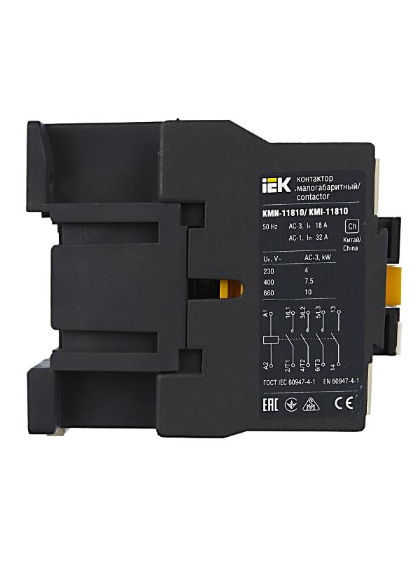 Контактор КМИ-11810 18А 230В/АС3 1НО  | KKM11-018-230-10 | IEK — миниатюра 3