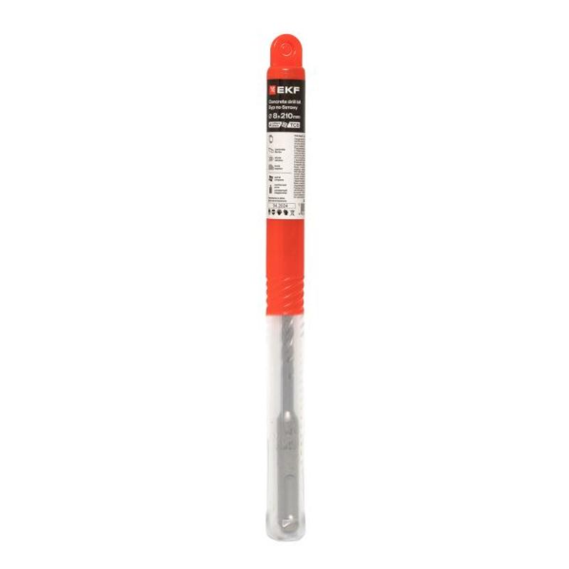 Бур по бетону SDS-plus 8х210 мм (4 резца)  Professional | db-8-210-4x4-ue | EKF — миниатюра 14