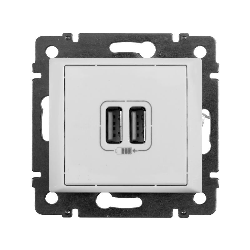 Valena Белый Розетка 2-ая USB — миниатюра 5