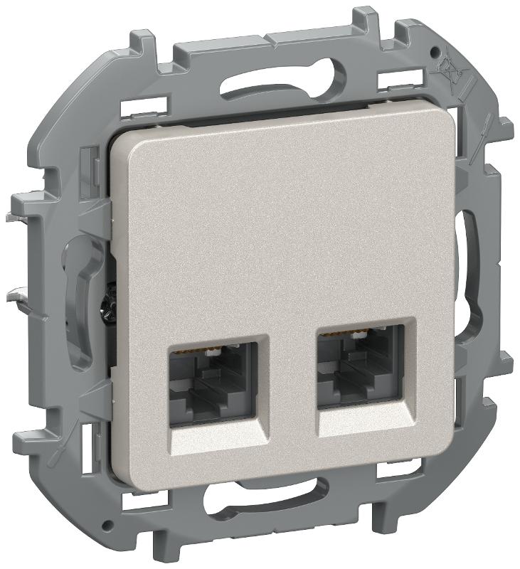 IEKINSPIRIA Роз. комп. 2-я RJ45 кат.5Е UTP 6731281 шамп. | 6731281 | IEK — IEK (ИЭК)