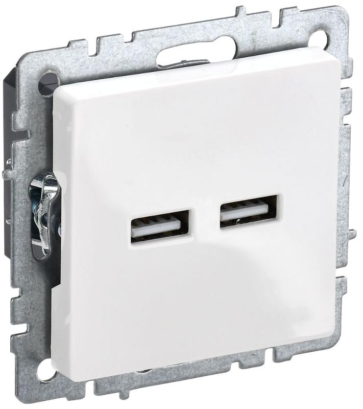 BRITE Розетка USB A+A 3,1А РЮ10-1-БрБ белый | BR-U21-D31-K01 | IEK — миниатюра 1