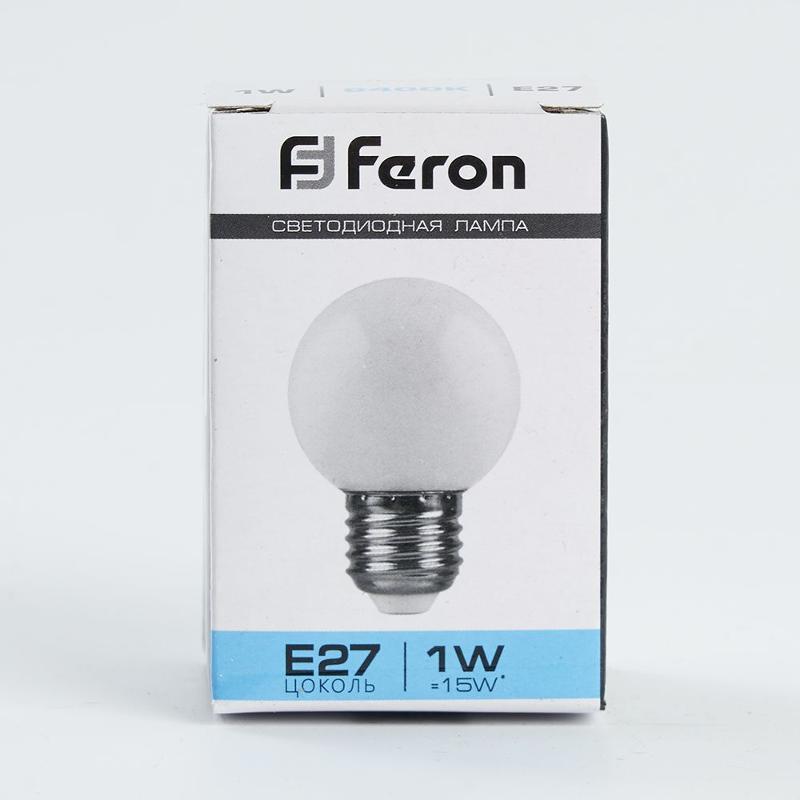 Лампа светодиодная для белт лайта LB-37 (1W) 230V E27 6400K G45 | 25115 | FERON — миниатюра 4