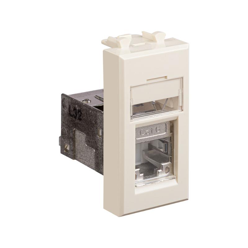 Компьютерная розетка "Ванильная дымка" "Avanti" RJ-45 модульная, кат. 6 экран, 1 мод | 4405391 | DKC — миниатюра 5