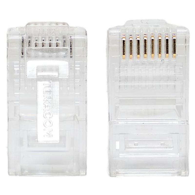 Коннектор RJ-45 TERACOM неэкранированный 8P8C Cat.5E универсальный (упак.10шт) | TRC-PLUG-5EUTP-10 | EKF — миниатюра 7