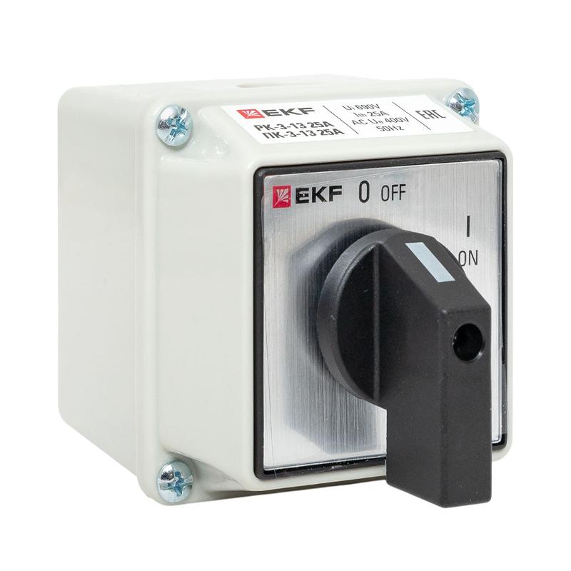 Переключатель кулачковый ПК-3-13 25А 3P "ВКЛ-ВЫКЛ" IP65 EKF PROxima | pk-3-13-25 | EKF — EKF