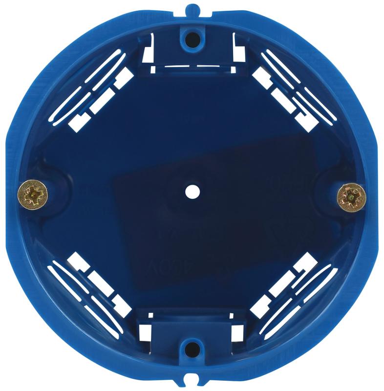 Коробка установочная ЭРА KUT-68-60-blue синяя 68х60мм для твердых стен саморезы IP20 — миниатюра 2