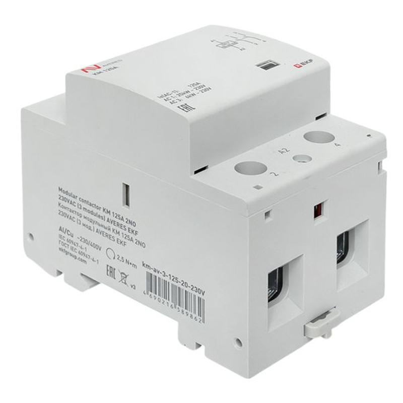 Контактор модульный КМ 125А 2NО 230VAC (3 мод.) AVERES | km-av-3-125-20-230V | EKF — миниатюра 9
