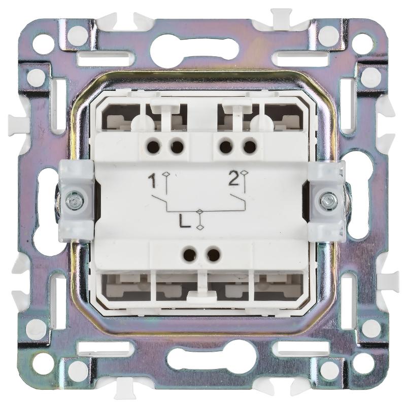 SKANDY Выключатель 2-клавишный 10А SK-V04Gr серый | SK-V20-0-10-K03 | IEK — миниатюра 3