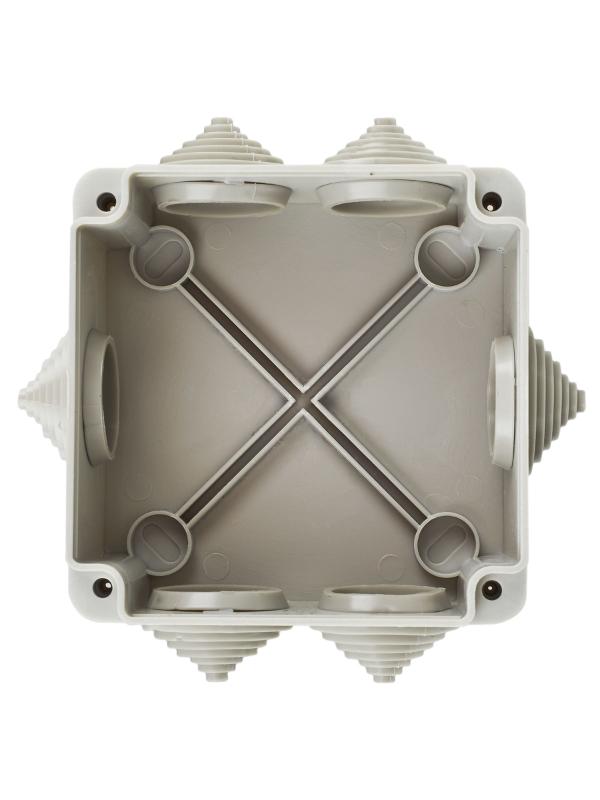 Коробка распределительная КМ для о/п 100х100х45мм IP44 6 вв. (7035) IEK | UKO11-100-100-045-K41-44 | IEK — миниатюра 2