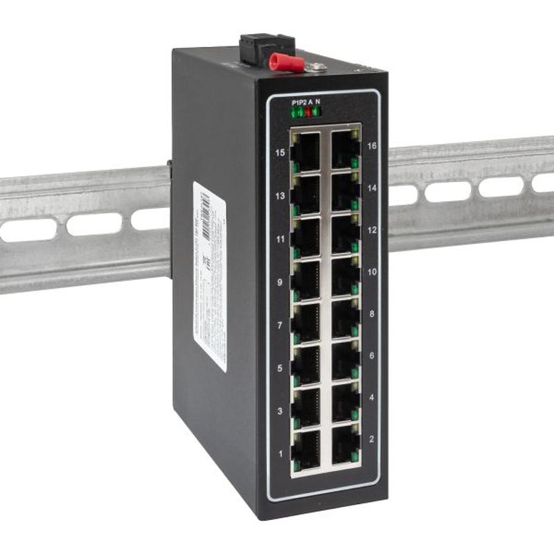 Промышленный неуправляемый коммутатор U-16T, 16 портов 10/100Base-T(X) RJ45, монтаж на динрейку TSX |TSX-U-16T|EKF — миниатюра 13