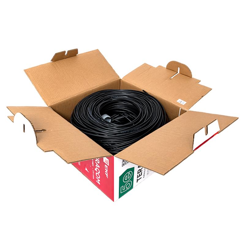 Кабель витая пара TERACOM PRO Cat.5E F/UTP 4 пары solid внешний 24AWG черный упак. 305м | TRP-5EFTP-04PE-BK-OUT3 | EKF — миниатюра 7