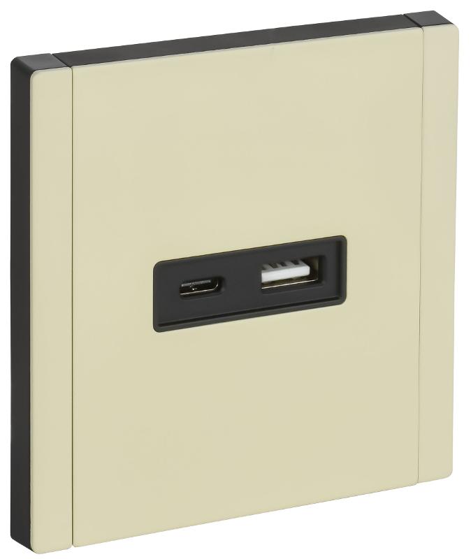 FORTE&PIANO Розетка USB A+C 3,1А FP850M металл серый сланец  | FP-U22-D31-M-K41 | IEK — IEK (ИЭК)