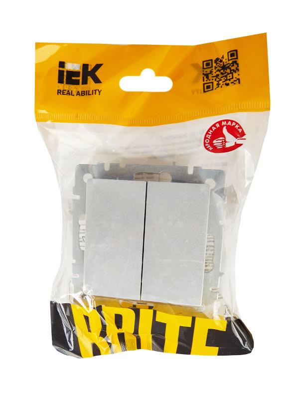 BRITE Выключатель жалюзи 10А ВС10-1-5-БрА алюминий  | BR-V15-0-10-K47 | IEK — миниатюра 6