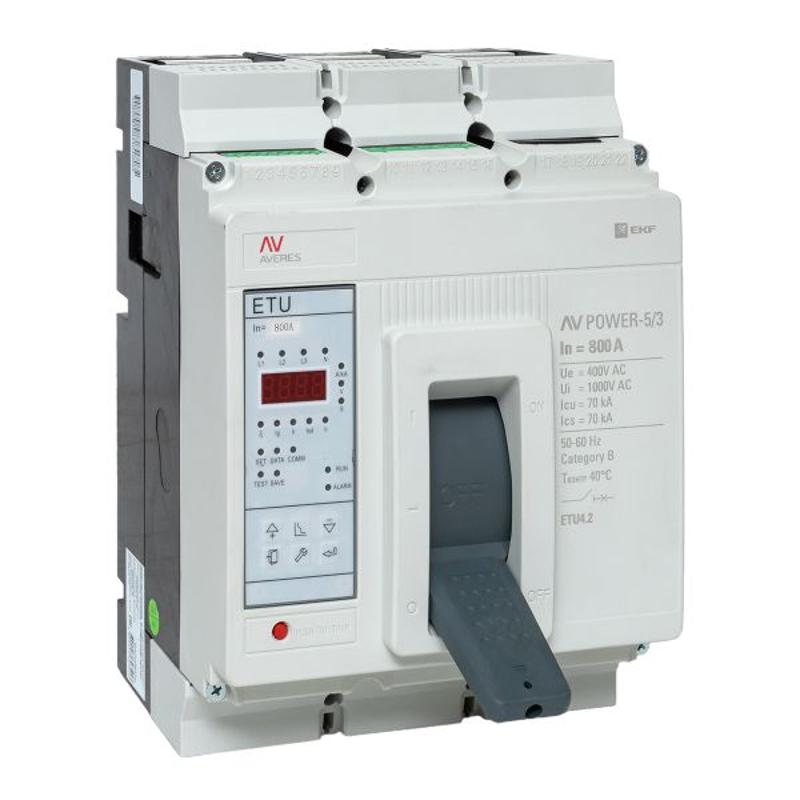 Выключатель автоматический AV POWER-5/3 800А 70kA ETU4.2 AVERES | mccb-53-800M-4.2-av | EKF — миниатюра 1