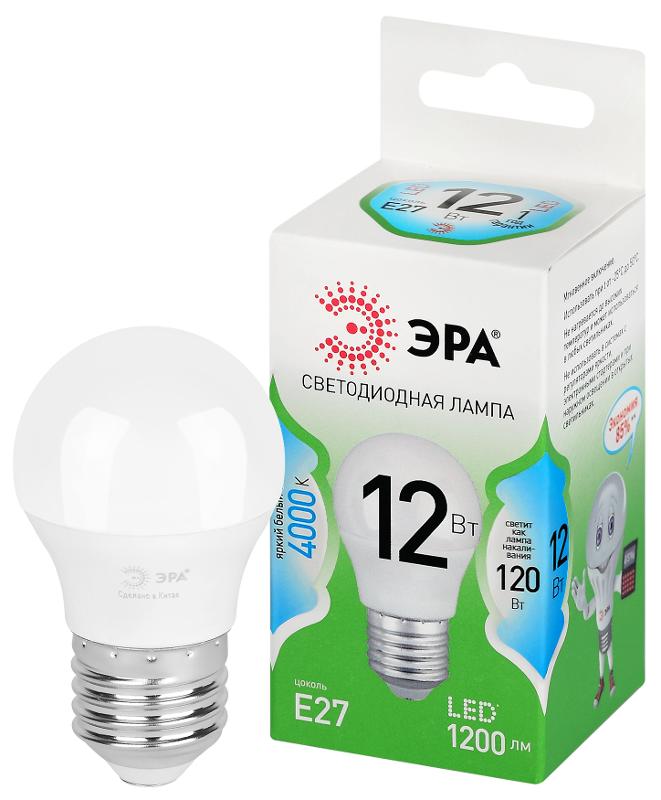 Лампа светодиодная GREEN LINE LED P45-12W-840-E27 GL E27 12 Вт шар яркий белый свет | Б0067050 | ЭРА — ЭРА (Энергия света)