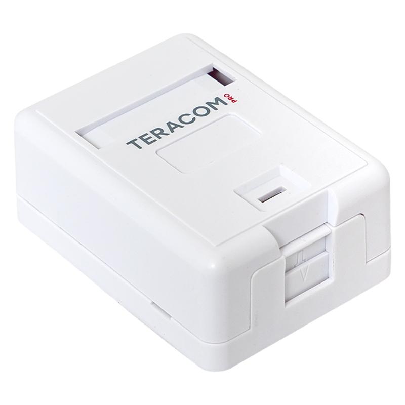 Корпус настенной розетки TERACOM PRO на 1 модуль Keystone со шторкой и маркером белый | TRP-EBOX-1KSTN-WH | EKF — миниатюра 12