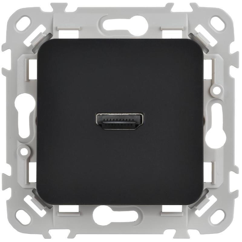 FLITE Розетка HDMI РШДМА-ФлЧ черный | FI-H10-K02 | IEK — миниатюра 2