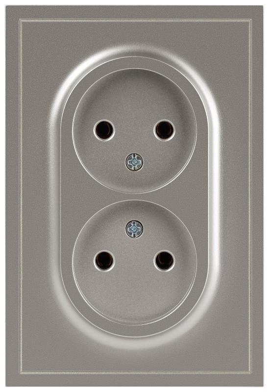 Розетка Galaxy 15-2107-07 без заземления двойная 2X2P 16А-250В IP20 титан | Б0071703 | ЭРА — ЭРА (Энергия света)