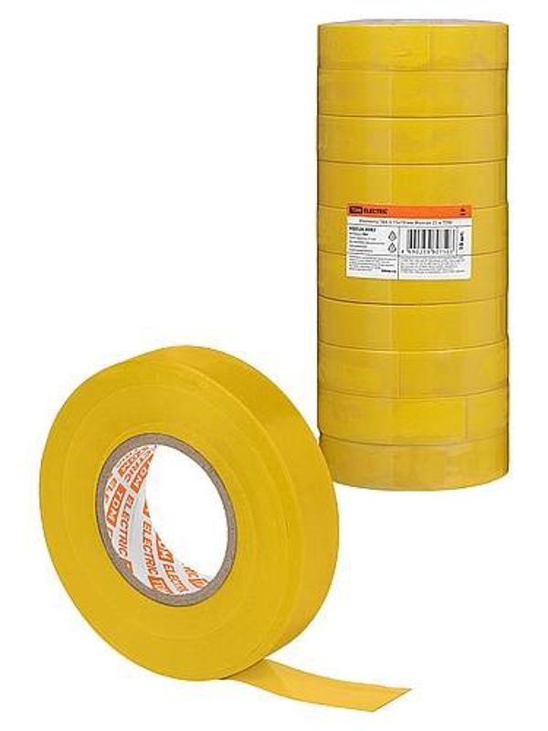 Изолента ПВХ 0,15х19 мм Желтая 25 м | SQ0526-0082 | TDM — TDM ELECTRIC