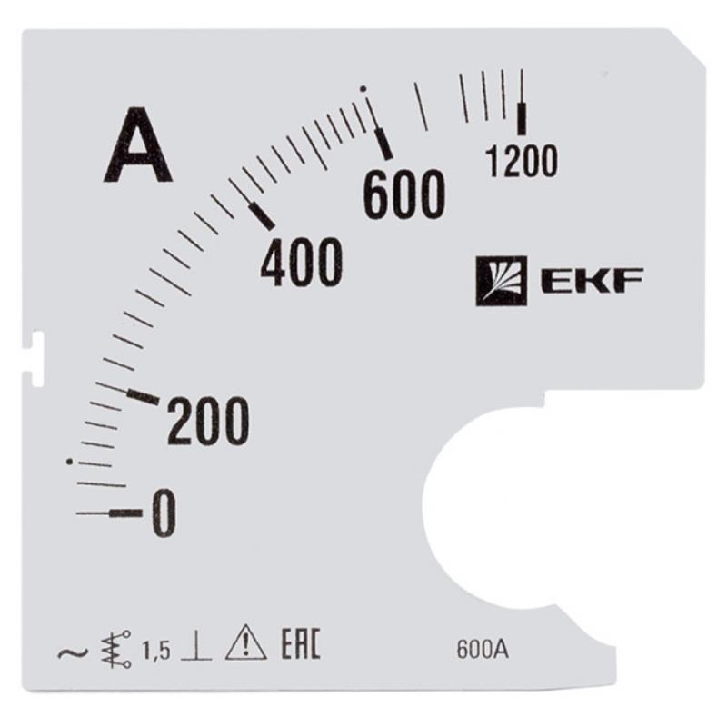 Шкала сменная для A961 600/5А-1,5 EKF PROxima | s-a961-600 | EKF — EKF