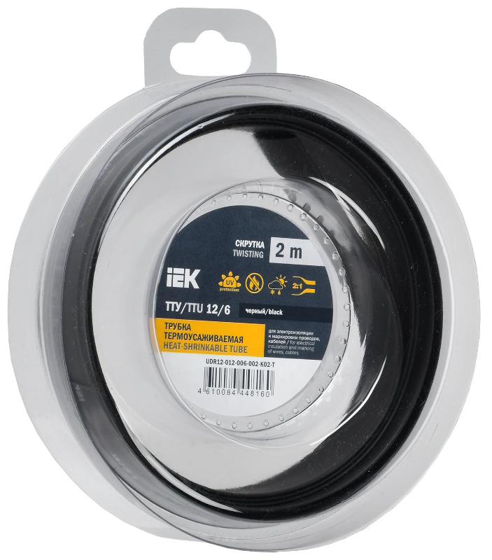 Трубка термоусадочная ТТУ нг-LS 12/6 черная (2м/упак) IEK | UDR12-012-006-002-K02-T | IEK — IEK (ИЭК)