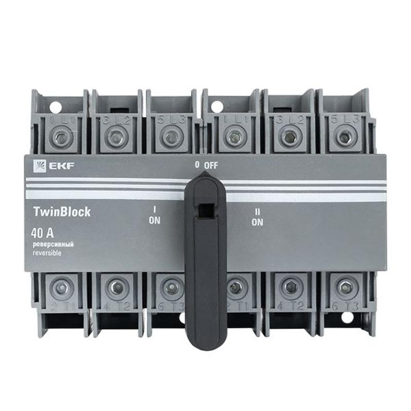 Рубильник 40A 3P реверсивный c рукояткой для прямой установки TwinBlock EKF |  tb-s-40-3p-rev |  EKF — миниатюра 9