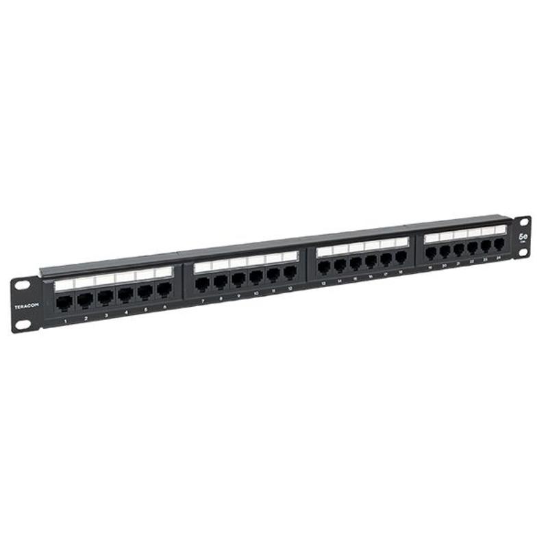 Патч-панель TERACOM 19'' Cat.5E 1U неэкранированная UTP 24 порта RJ-45 110 IDC | TRC-PPNL-5EUTP-1U24 | EKF — EKF