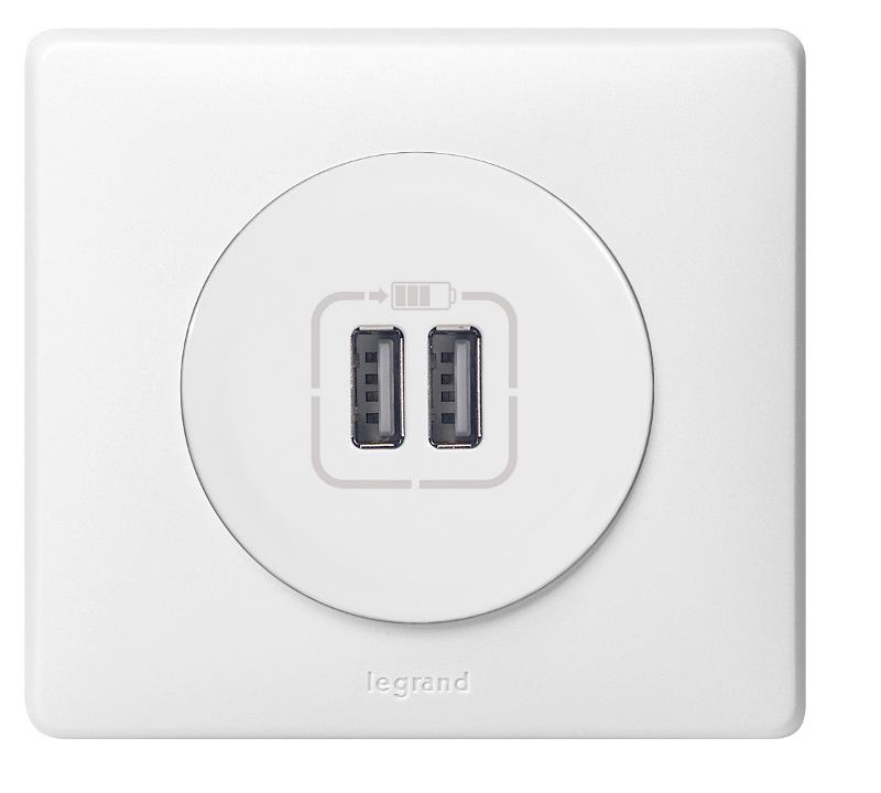 Celiane Белый Накладка Розетки USB 2-ой — миниатюра 3