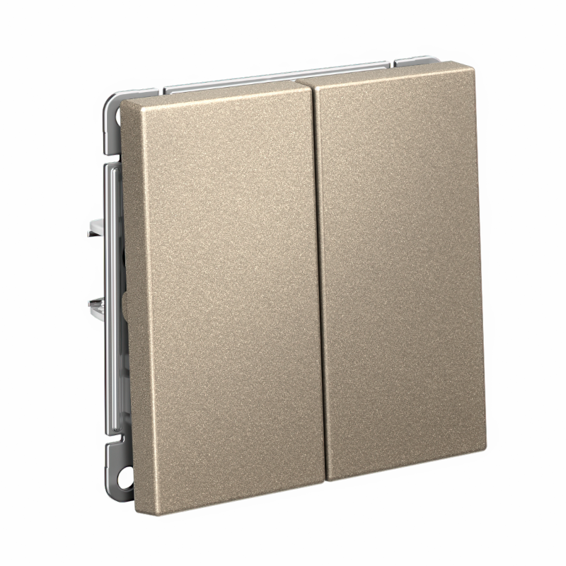 ArtGallery Шампань Переключатель 2-клавишный , 10АХ, механизм, быстрозажим. клем. | GAL000565S | SE — миниатюра 4