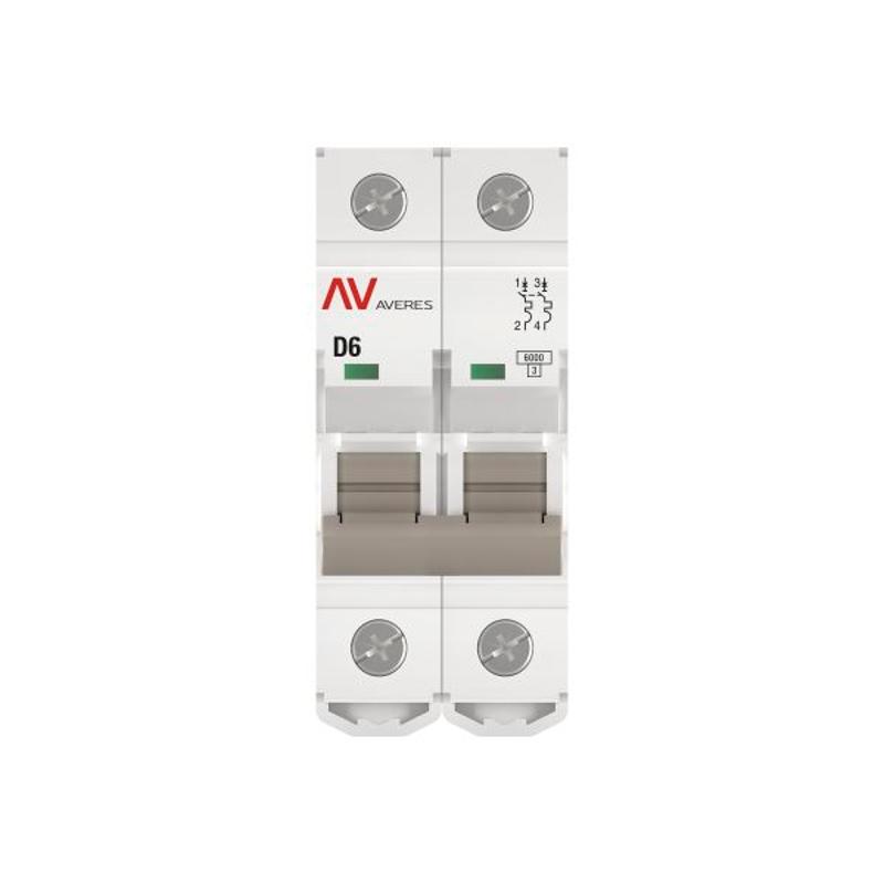 Выключатель автоматический двухполюсный AV-6 6А D 6кА AVERES | mcb6-2-06D-av | EKF — миниатюра 8