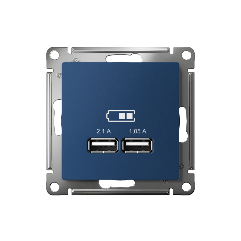 AtlasDesign Аквамарин USB Розетка A+A, 5В/2,1 А, 2х5В/1,05 А, механизм | ATN001133 | SE — миниатюра 2