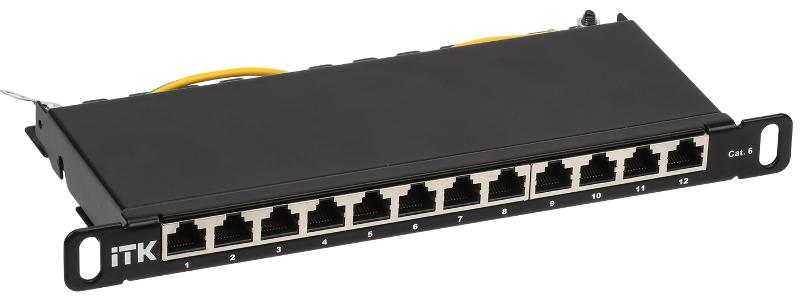 ITK 0,5U патч-панель кат.6 STP 12 портов 10" Dual IDC | PP12-D05UC06S-D05-10 | ITK — ITK