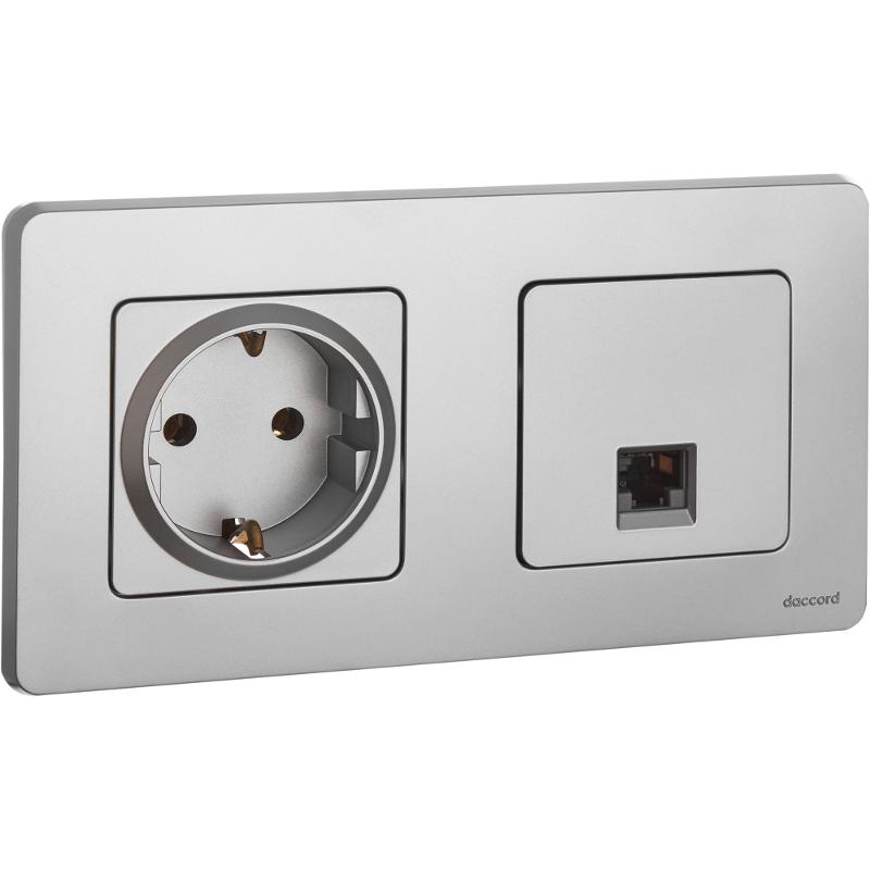 Inspiria Алюминий Розетка компьютерная RJ45 С/У категория 5e UTP — миниатюра 2