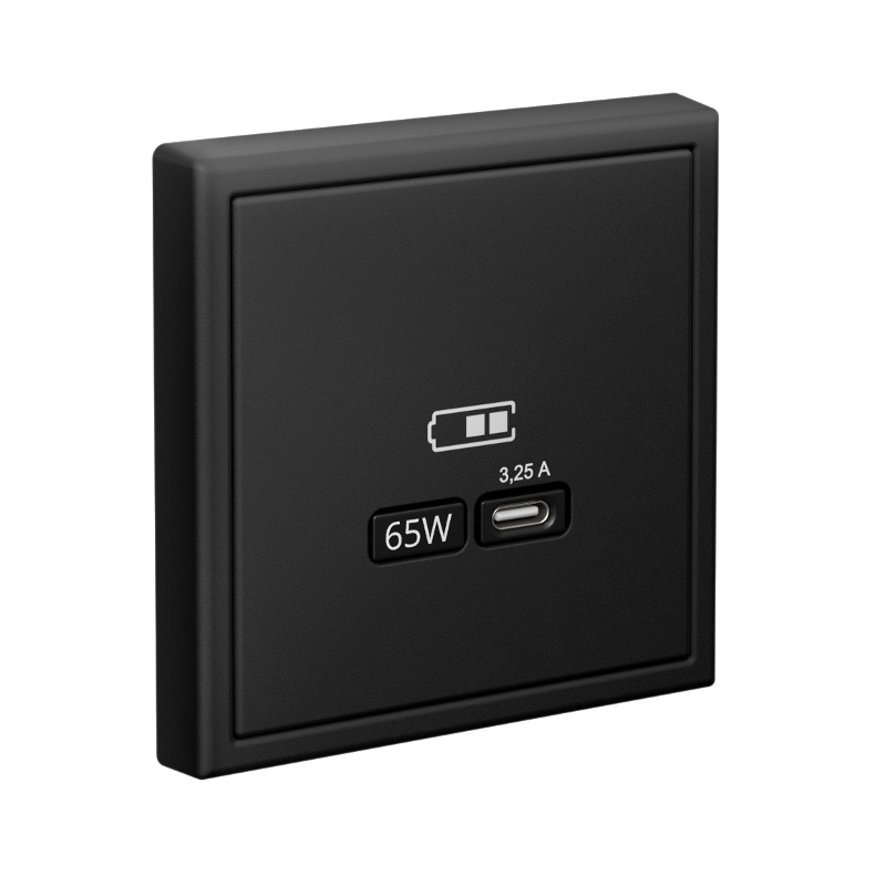 ArtGallery Карбон Розетка USB тип-С 65Вт высокоскор.заряд. QC, PD, механизм | GAL001027 | SE — миниатюра 5