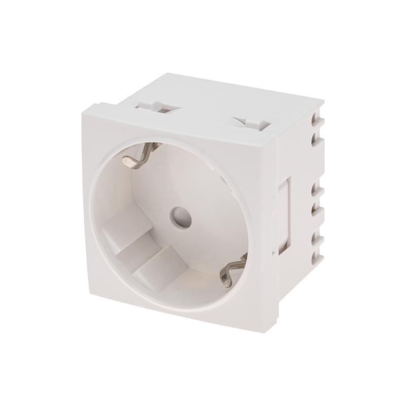 Розетка электрическая 45x45, CEE 7/4, 2K+3, 16A, белая | 11-8977 | REXANT — REXANT