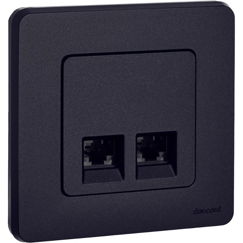 Inspiria Антрацит Розетка 2-ая компьютерная RJ45 С/У категория 6 UTP — миниатюра 9