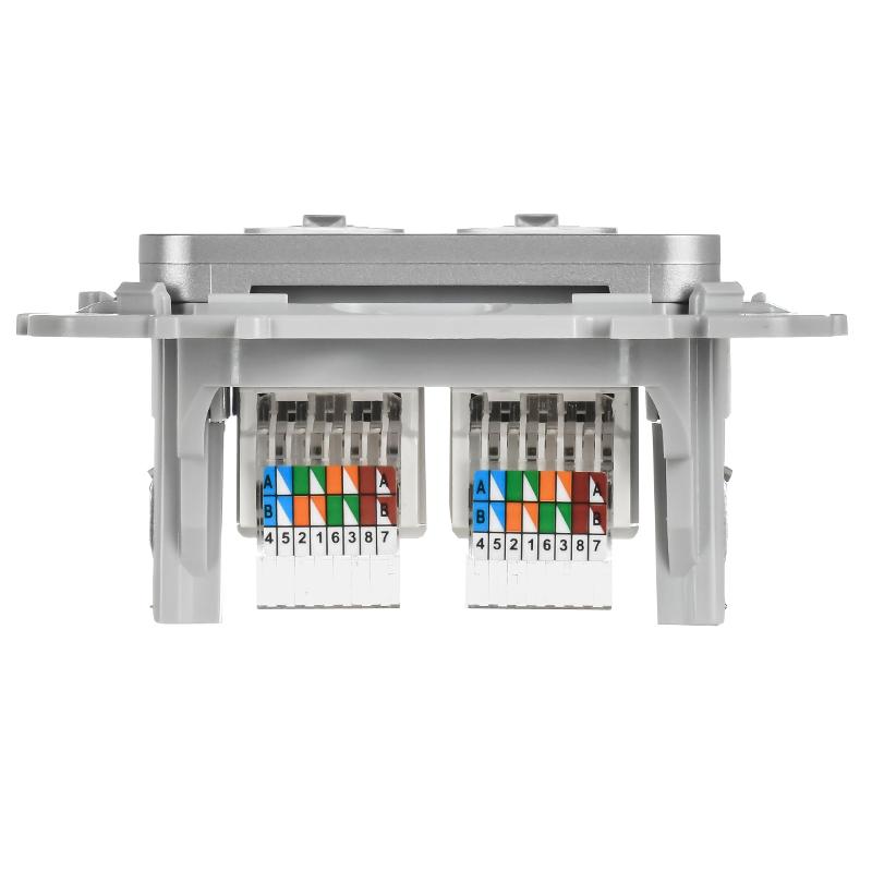FLITE Розетка 2-ая компьютерная RJ45 кат.5Е UTP РК5е-2-0-ФлА алюминий | FI-K22-1-K47 | IEK — миниатюра 4