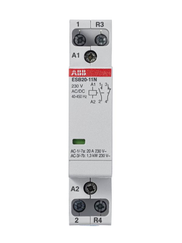 Контактор ESB20-11N-06 модульный (20А АС-1, 1НО+1НЗ), катушка 230В AC/DC | 1SBE121111R0611 | ABB — миниатюра 4